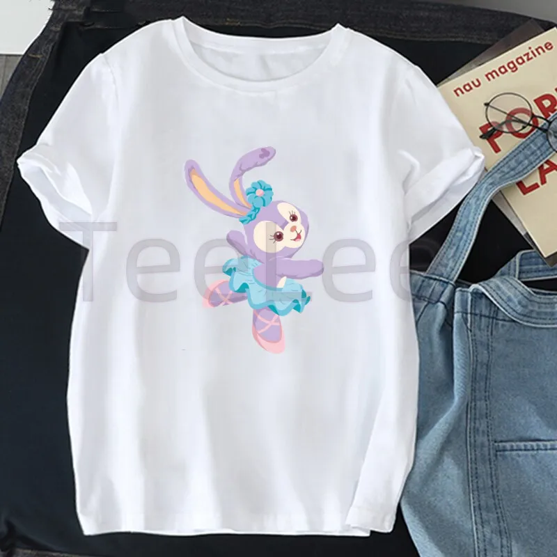 Linabell Fox Women T Shirt Printed Duffy and Friends T Shirt Fashion Tops Female Casual Tee Shirts 90s Ladies Graphic T-shirt