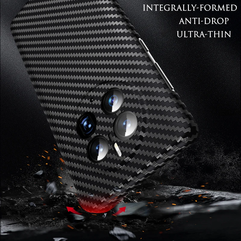 Luxury Ultra Thin Carbon Fiber Textured Phone Case For Xiaomi Redmi Note 14 13 Pro Plus 12T 11T Pro Turbo Shockproof Hard Cover