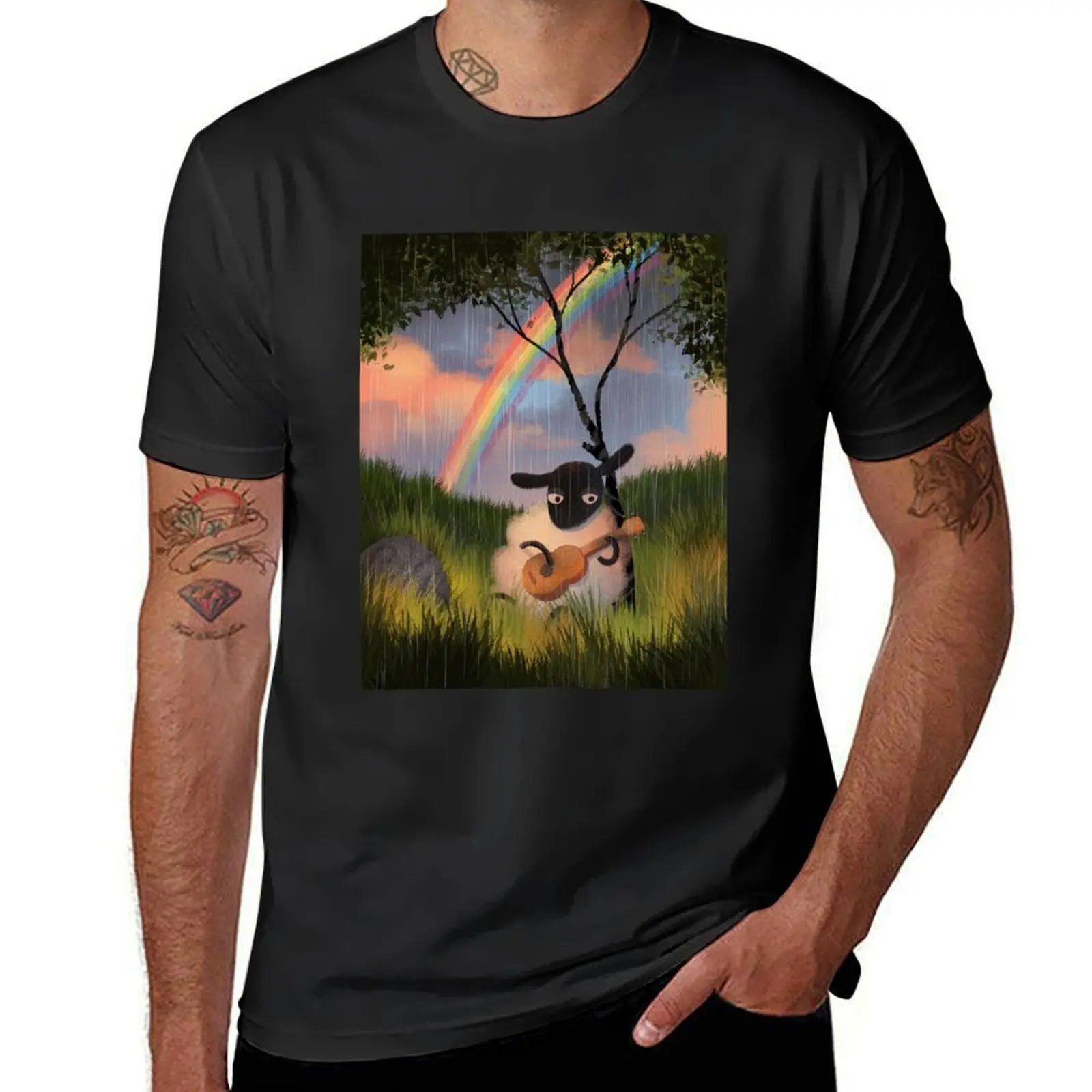 

Sheep Playing Guitar T-Shirt blanks hippie clothes boys whites graphics mens t shirts pack