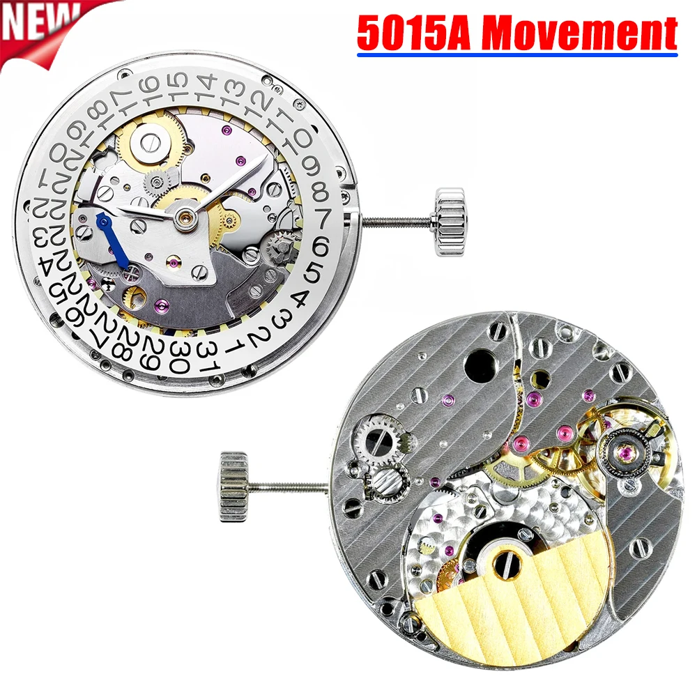 NUEVO Movimiento Mecánico Automático Micro Rotor 5015A, 38 Joyas, 3 Agujas, Calendario 3H, Piezas de Repuesto para Relojes de Cuerda Automática