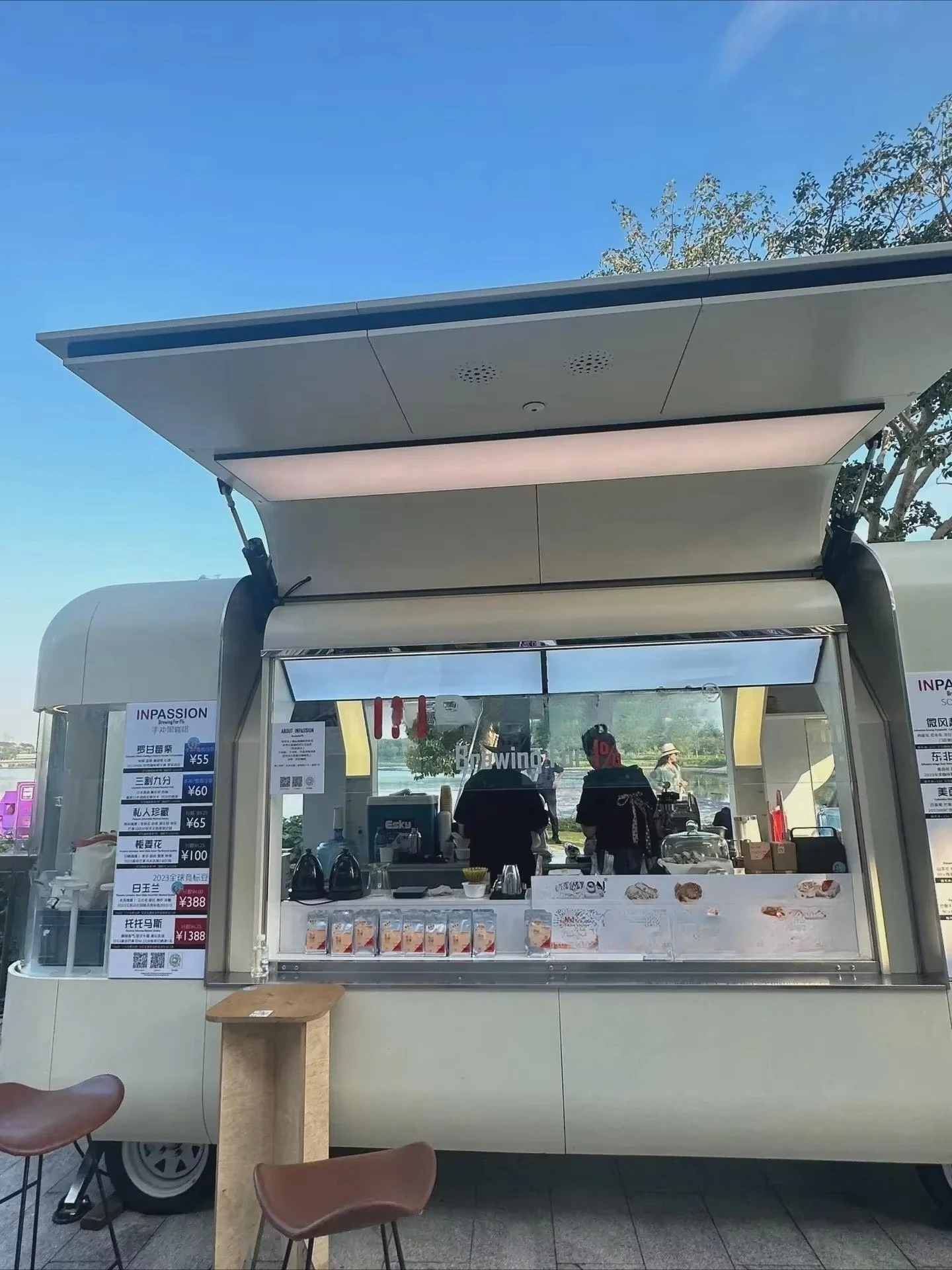 Fiberglass Aluminum Food Truck Trailer Full Kitchen Modern Equipment for Boba Tea Burger Coffee BBQ Service Cocina Móvil