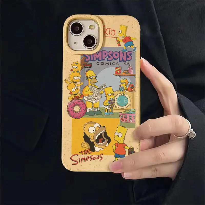 Niche The Simpsons Dropproof Phone Case Cartoon Creative dla iPhone 15 14 13 12 Pro Plus Max 15 14 Wstrząsoodporne etui ochronne