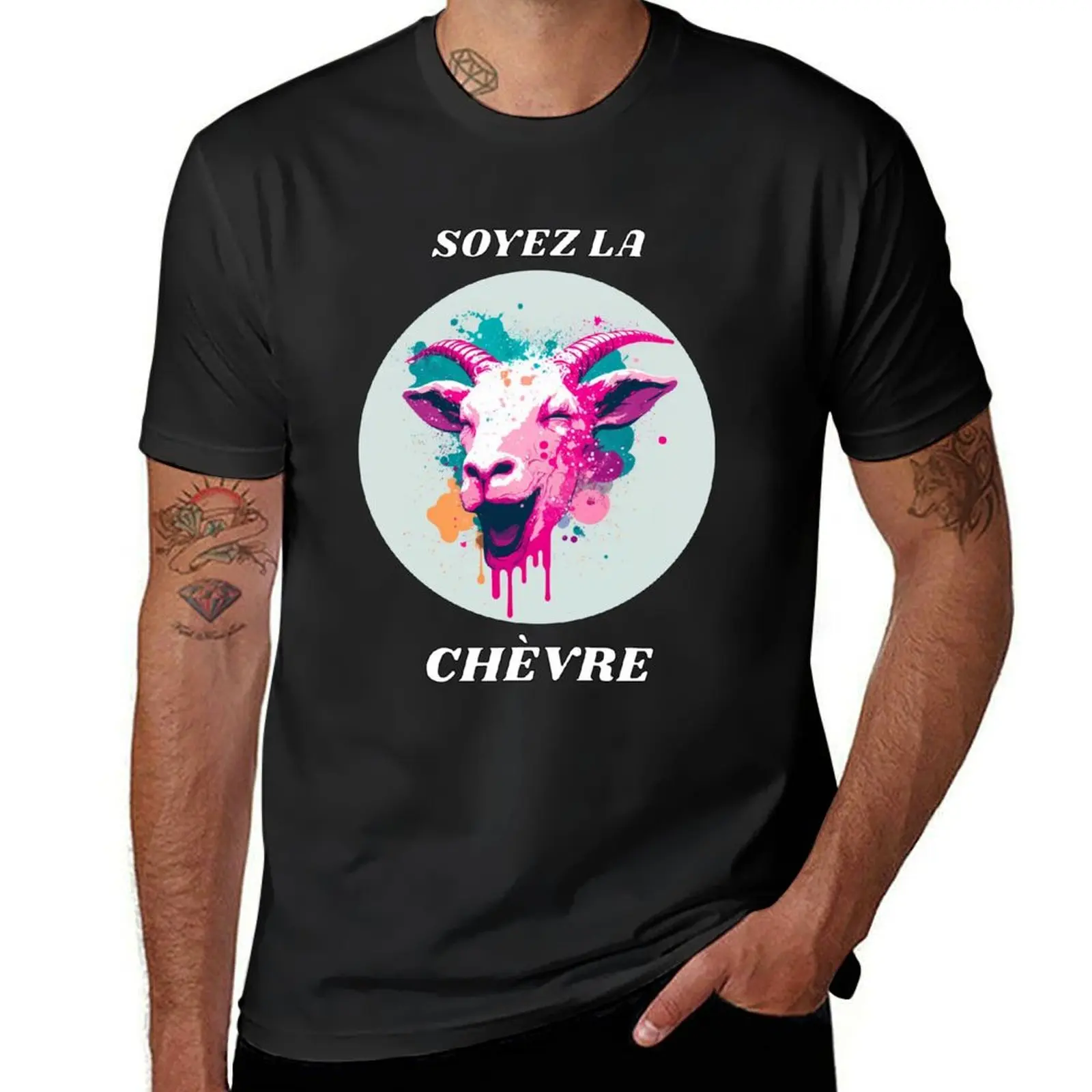 Soyez la chèvre T-Shirt Rohlinge ästhetische Kleidung T-Shirts für Männer Baumwolle