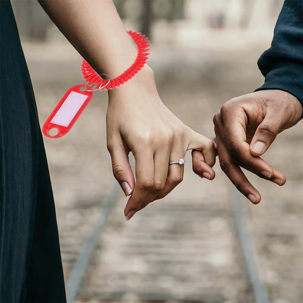 

22Pcs Colored Plastic Coil Wristband Id Badge Spiral Bracelet Durable Lightweight Flexible Hair Band Spring Spiral Bracelet