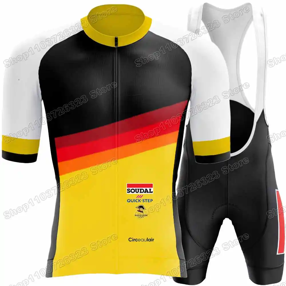 2024 Soudal Quick Step Cycling Jersey The 50th anniversary Set Remco Evenepoel Cycling Clothing Road Bike Shirt Suit Bib Shorts