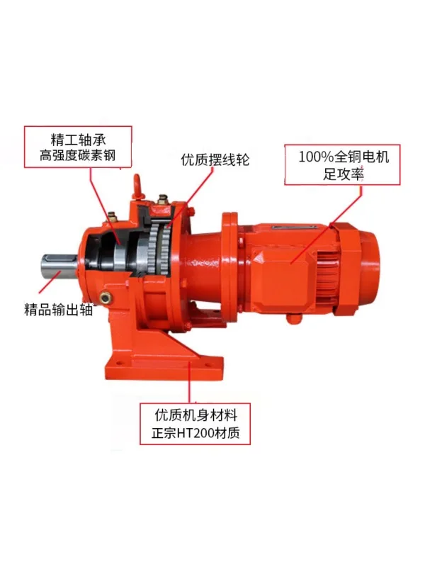 Cycloid pinwheel reducer BLD1-9/11/17/23/25/29/1.5KW Guomao standard motor copper wire