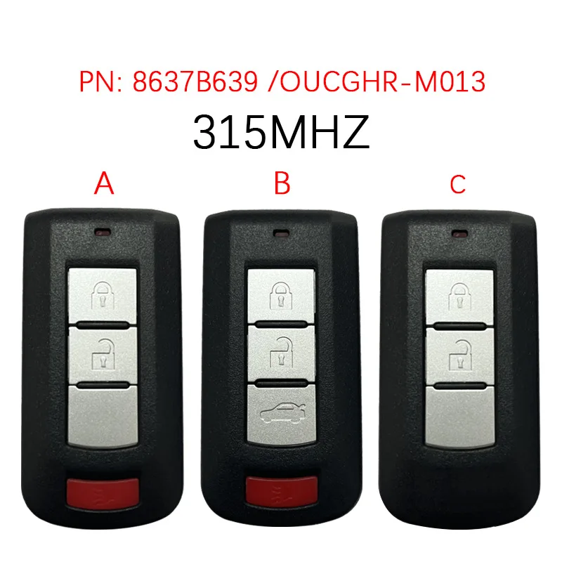 

Подходит для 18-22 лет Mitsubishi Eclipse2/3/4, ключ дистанционного управления для автомобиля, смарт-карта 315, частота 47, чип OUCGHR-M013