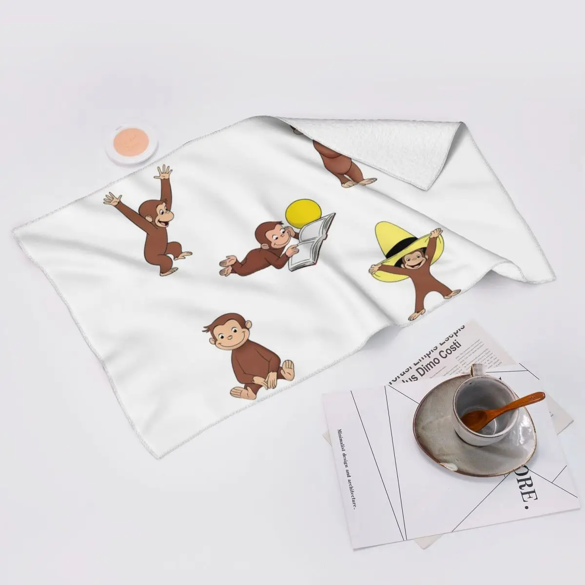 Custom George The Curious Monkey Cartoon For Kids Pack Soft Face Towel Quick Dry Pool Bath Cotton Towels Absorbent