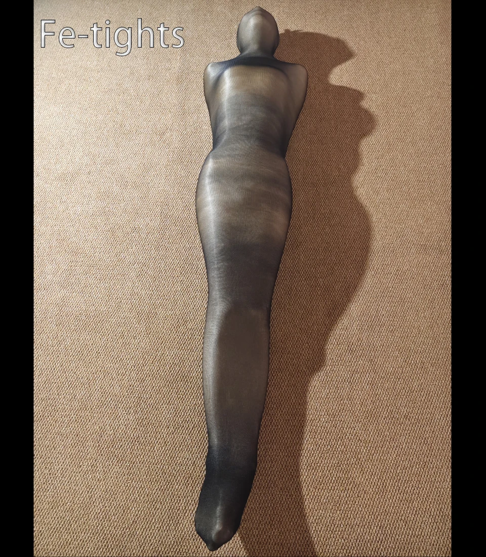 

Super tight oil shiny tight full body stockings sleeping bag mummy bondage pullover oily one-piece tights