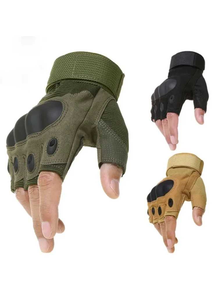 AliExpress NONE 1Pair Tactical Hard Knuckle Half finger Gloves Men's Combat Hunting Shooting Paintball Duty - Fingerless Hunting Cycling Gloves