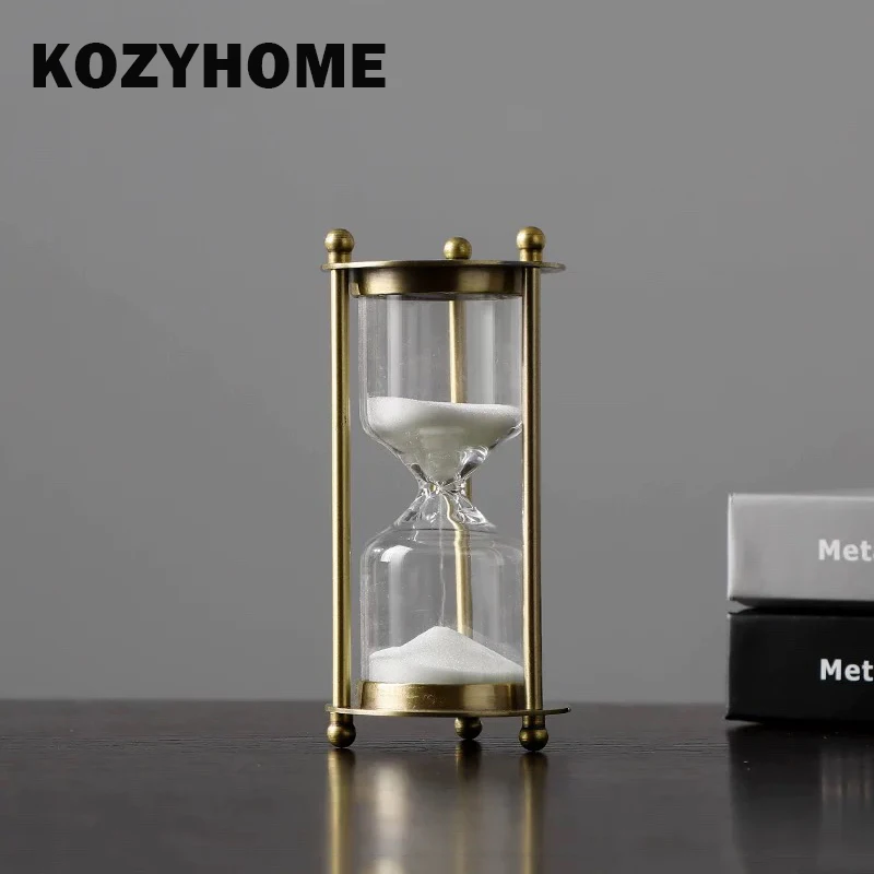 

KOZYHOME Mini Sand Timer Classic European Retro Metal Hourglass 3min 5min Small Sandglass Sand Timer for Cooking Studying