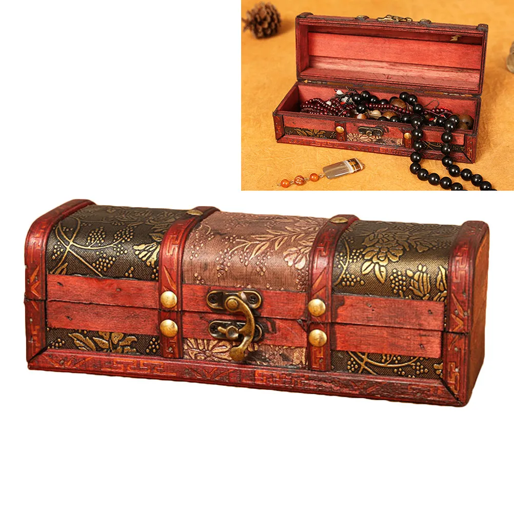 1Pcs Wood Hair Stick Box Vintage Wooden Jewelry Storage Container Retro Style for Bedroom Desk Drawer Dormitory