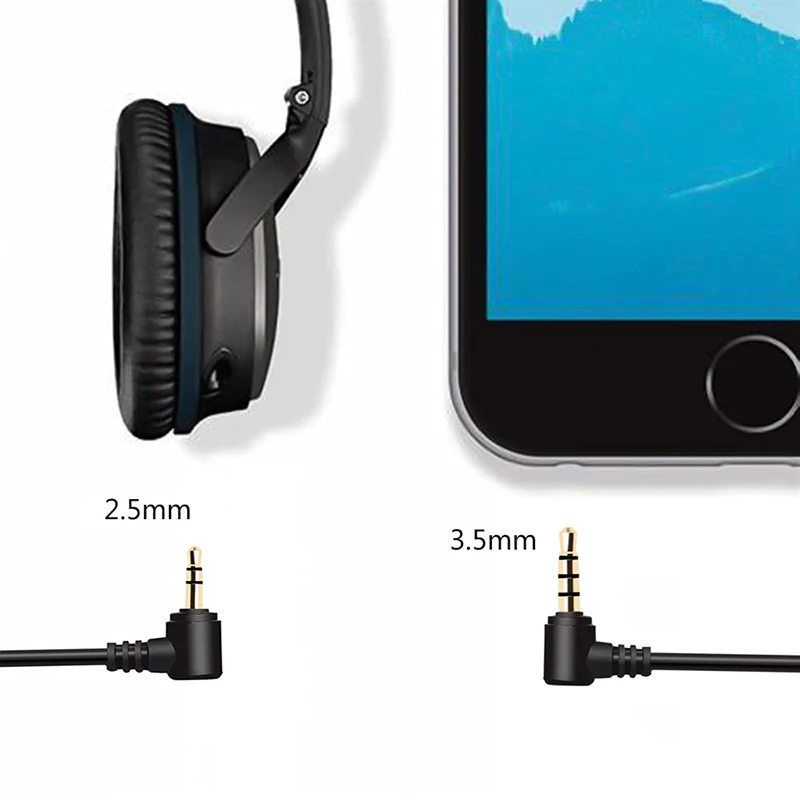90 Degree Right Angle 2.5mm TRS To 3.5mm TRRS Male-Male Audio Aux Cable for Headset with 2.5mm Jack Phone Xbox One PS4 Talkback