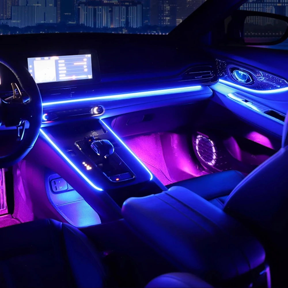 64 Colors Ambient Light For Toyota RAV4 Wildlander 2020 2021 2022 2023 2024 2025 Car Carbon Fiber Door Panel LED Atmosphere Lamp