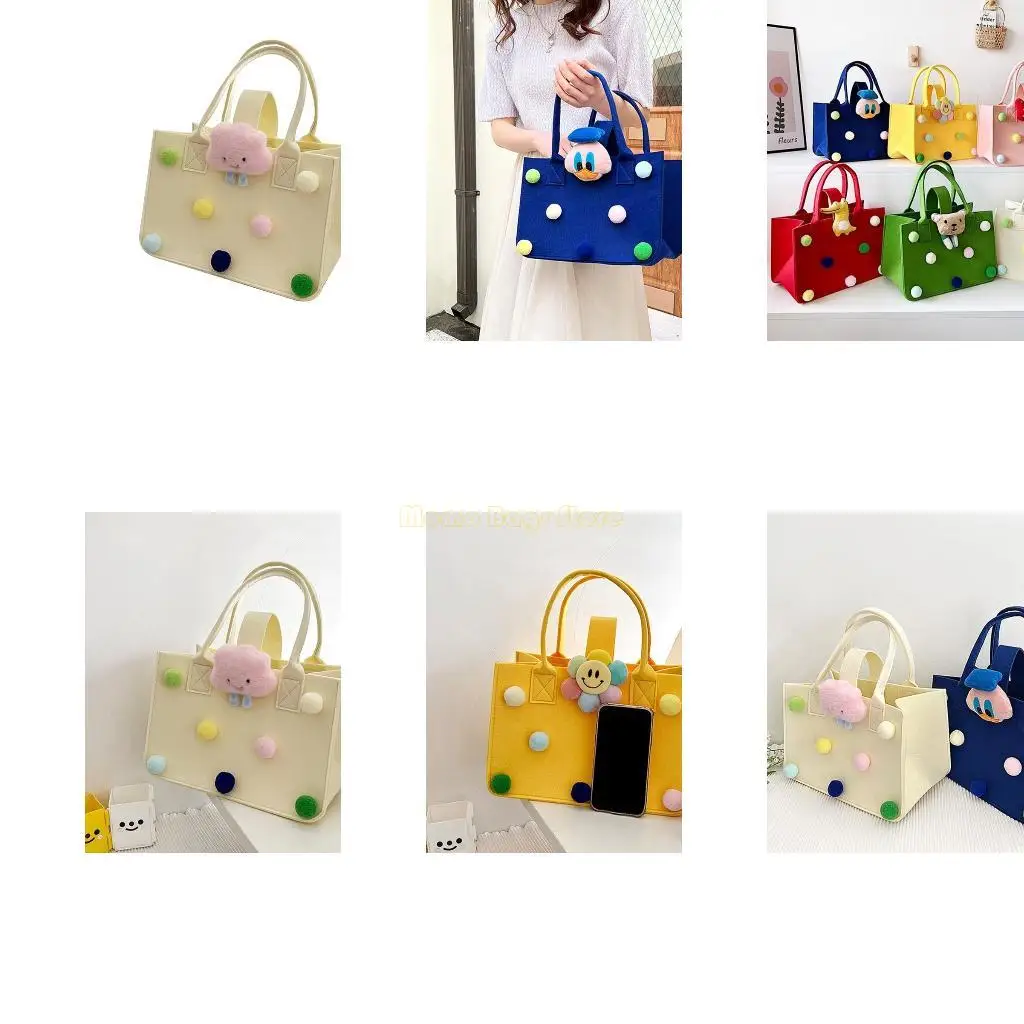 

X90D Multifunctional Hand Bag for Women Girl Cartoon Felt Bag Large Tote Bag