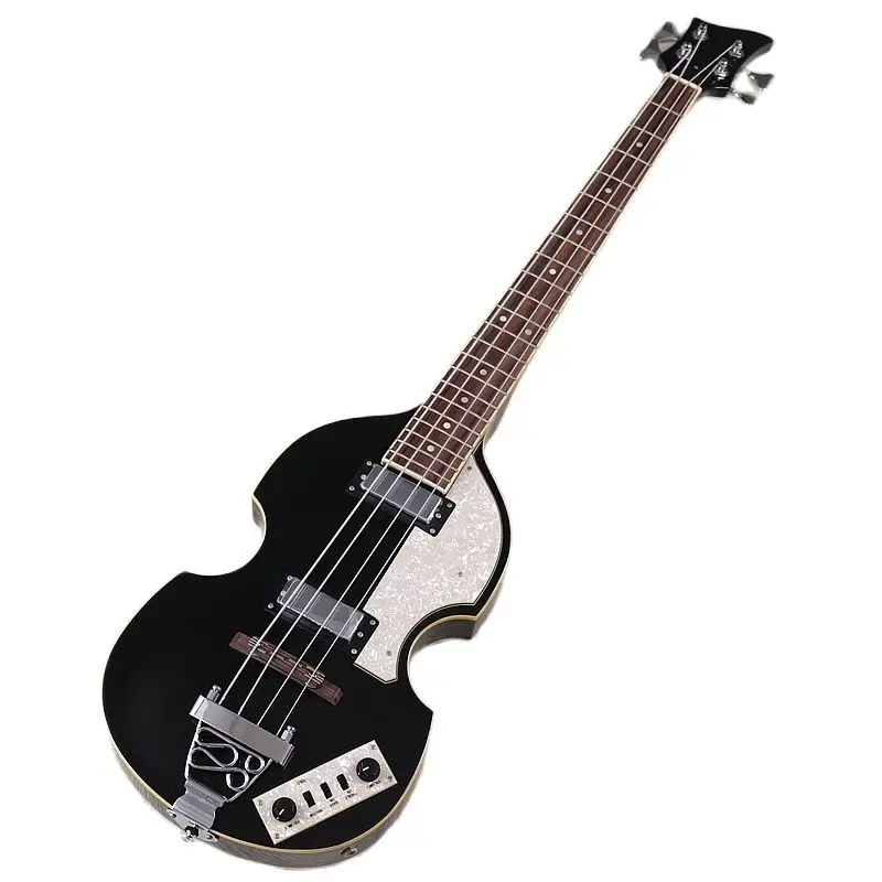 Flame Maple Top 4 Strings Violin Bass Guitar 41 Inch Black Color Violin Guitarra Basswood Body High Gloss Finish Right Hand