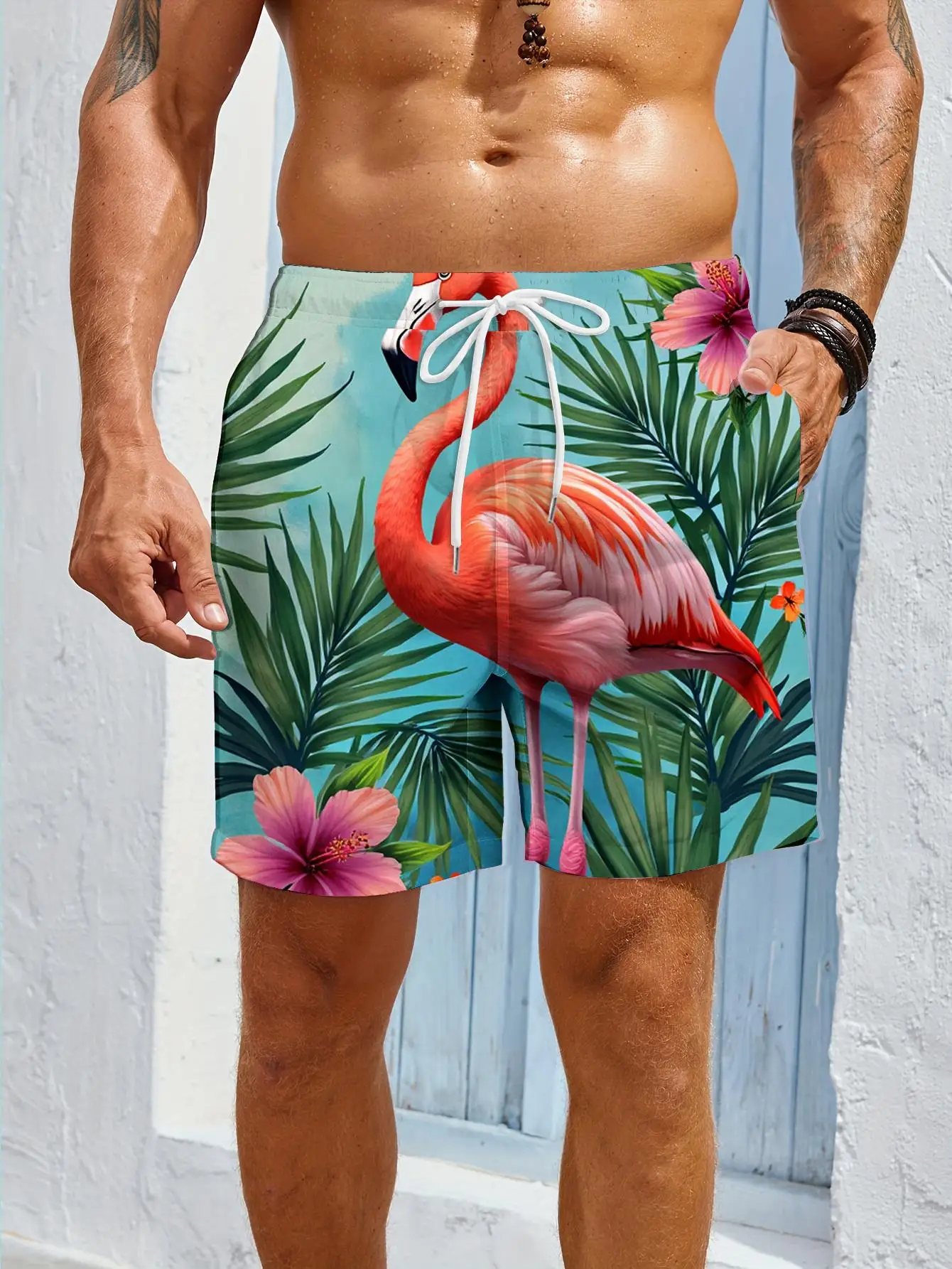 

1pcs Men's Short swim trunks2026 Summer 3D Printed Short sleeve Pants running Quick drying New pants sport Breathable Polyester