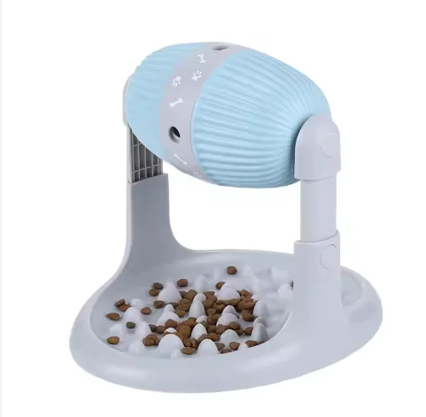 

Food Dispenser Adjustable Height Pet Slow Feeder Interactive Dog Cat IQ Training Bowl Toys