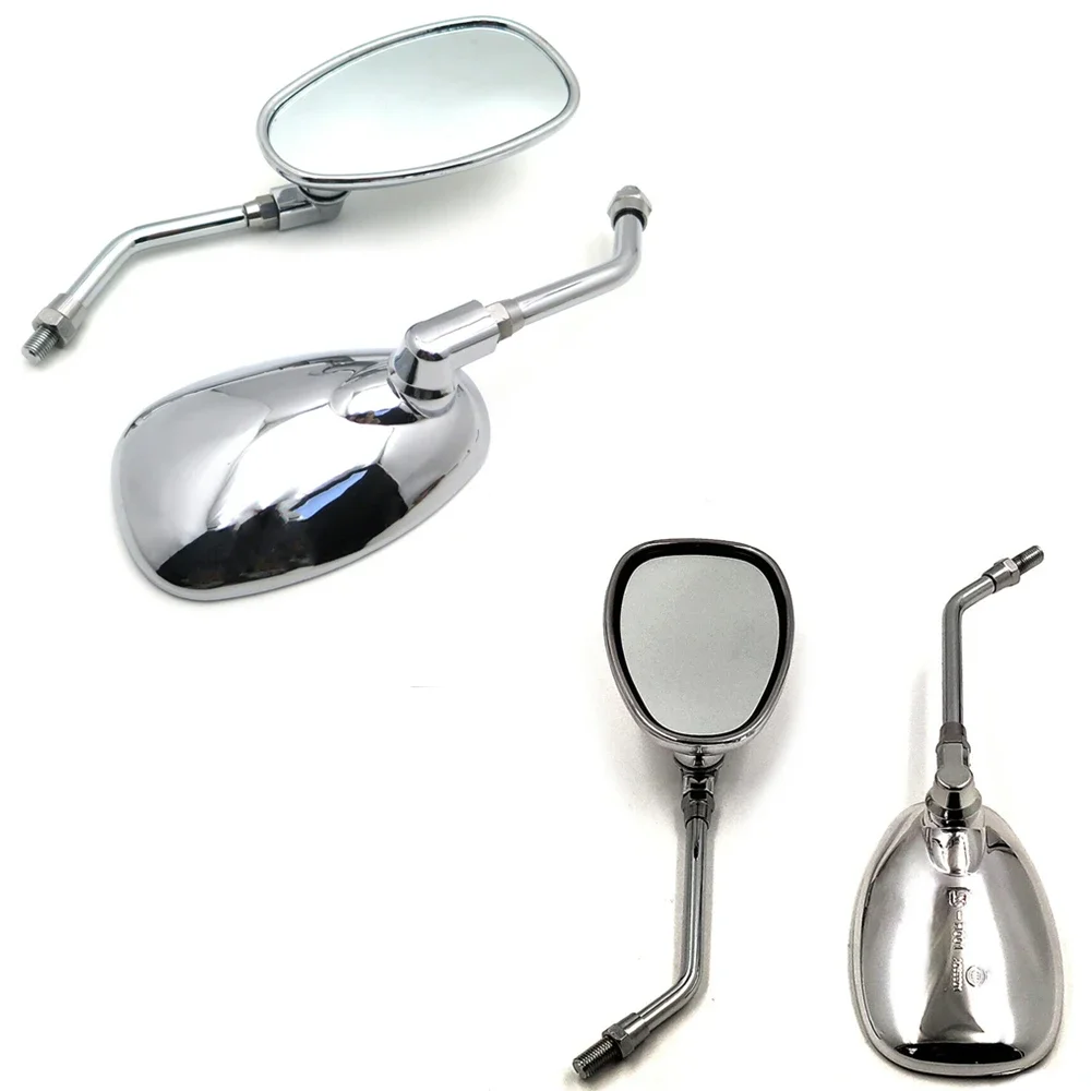 Motorcycle Racing Mirrors 10mm for Yamaha V Star 1100 Custom 2000 XVS400 XVS1100 XVS1300 XV1900 XV1700 XV1600 Chrome Aftermarket