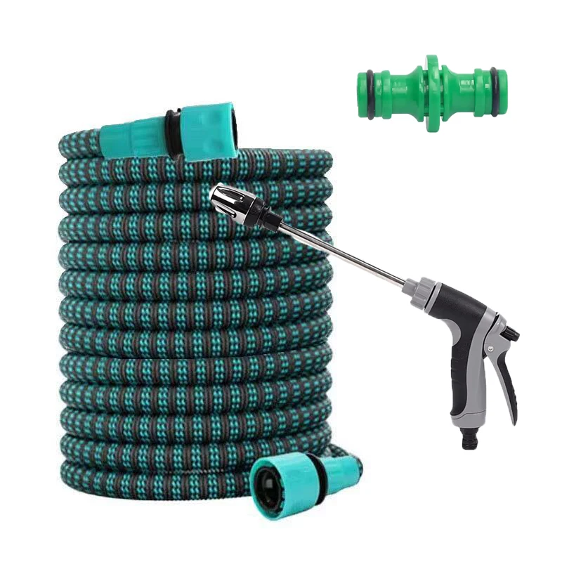 Expandable Garden Hose with Long Wand High Pressure Spray Nozzle, 25ft/50ft/75ft/100ft Car Wash Kit