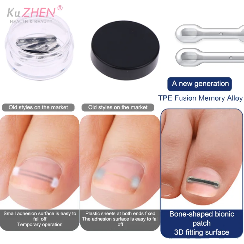 Kit per il trattamento delle unghie incarnite da 12 pezzi con 4 multi-dimensioni, strumenti per correttori di unghie incarnite in lega di titanio per correttore dell'unghia del piede curvo