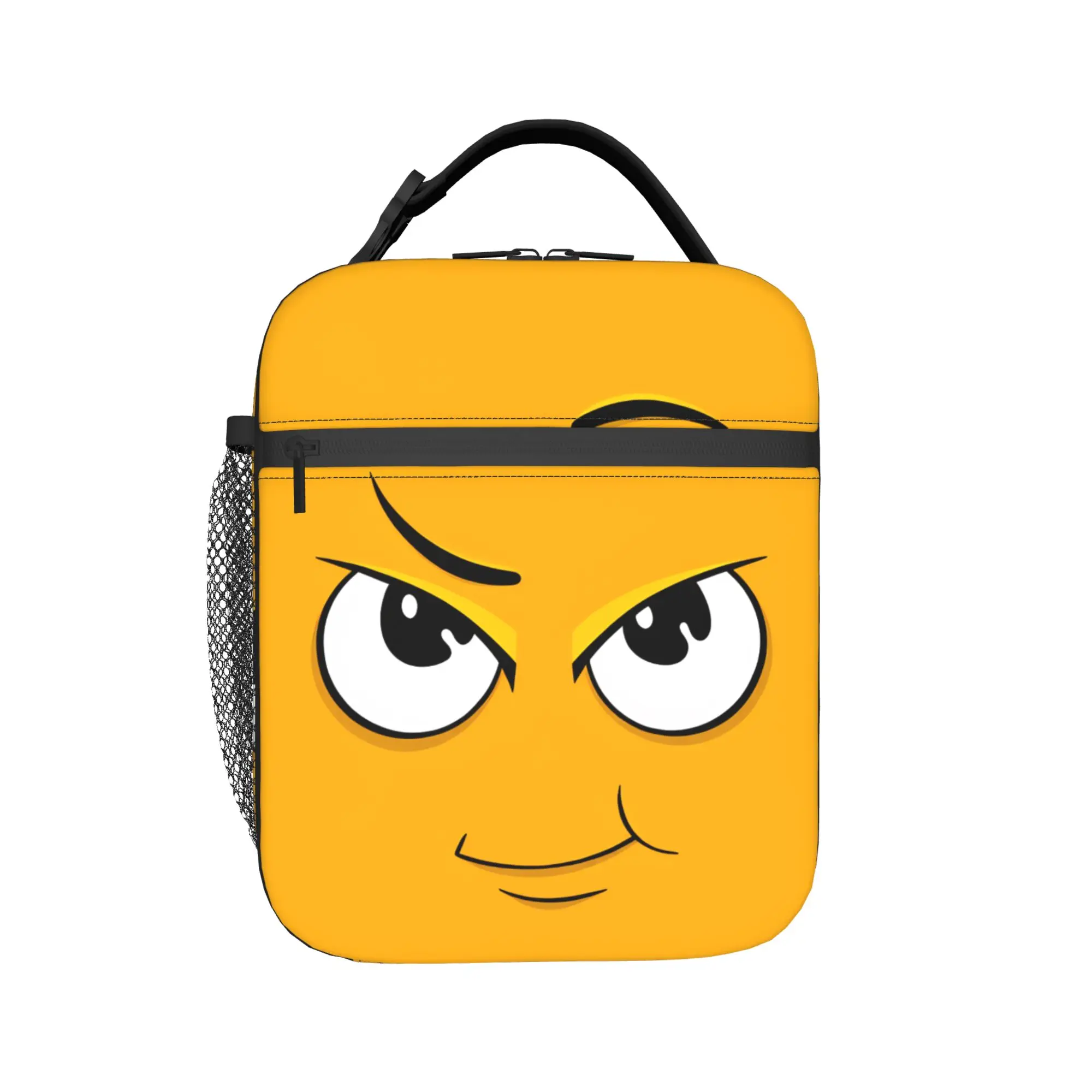 Cartoon Face Meme With Eyes And Eyebrows Lunch Bag Lunch Box For Child Office Portable Cooler Bag Oxford Designer Tote Handbags