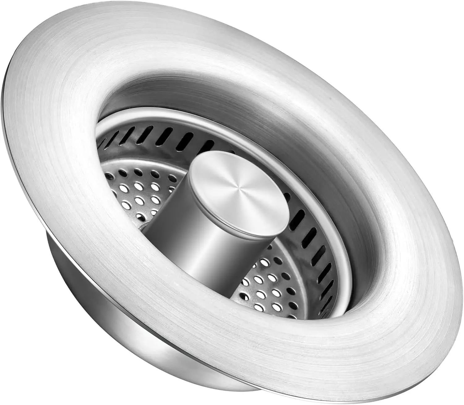 

Stainless Steel Kitchen Sink Drain Strainer with Brass Core, Anti-Clogging Basket for 3-1/2" Holes