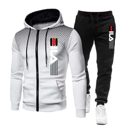 Autumn and winter men's and women's fashion casual sportswear set outdoor fitness jogging hoodie + elastic waist pants 2 sets