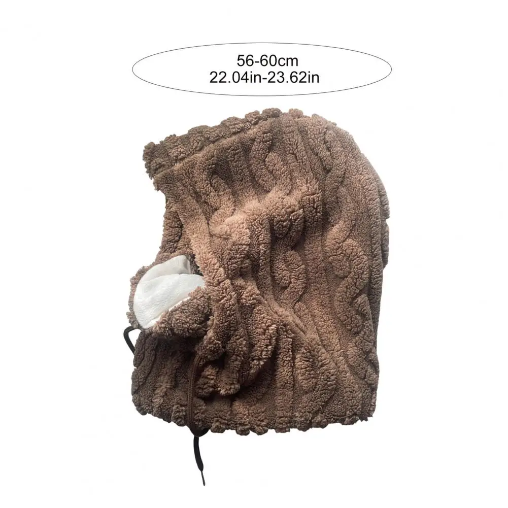 Warm Knit Beanies Winter Hat Scarf Combo with Fleece Neck Warmer Sherpa Hood Balaclava Windproof Ski for Men Women Women Knitted