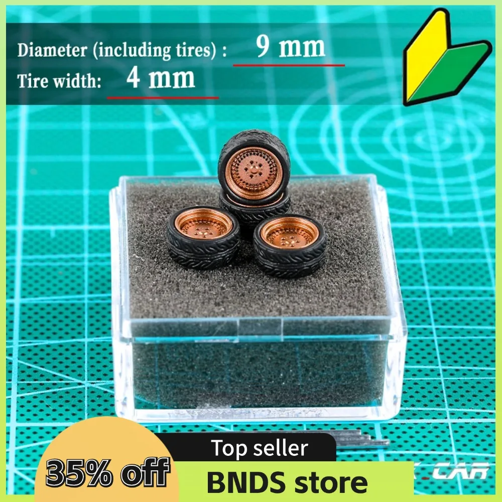 Chezhidao 1/64 ABS Wheels With Rubber Tyre Type M Modified Parts Diameter 10mm For Model Car Racing Vehicle Toy Hotwheels Tomica
