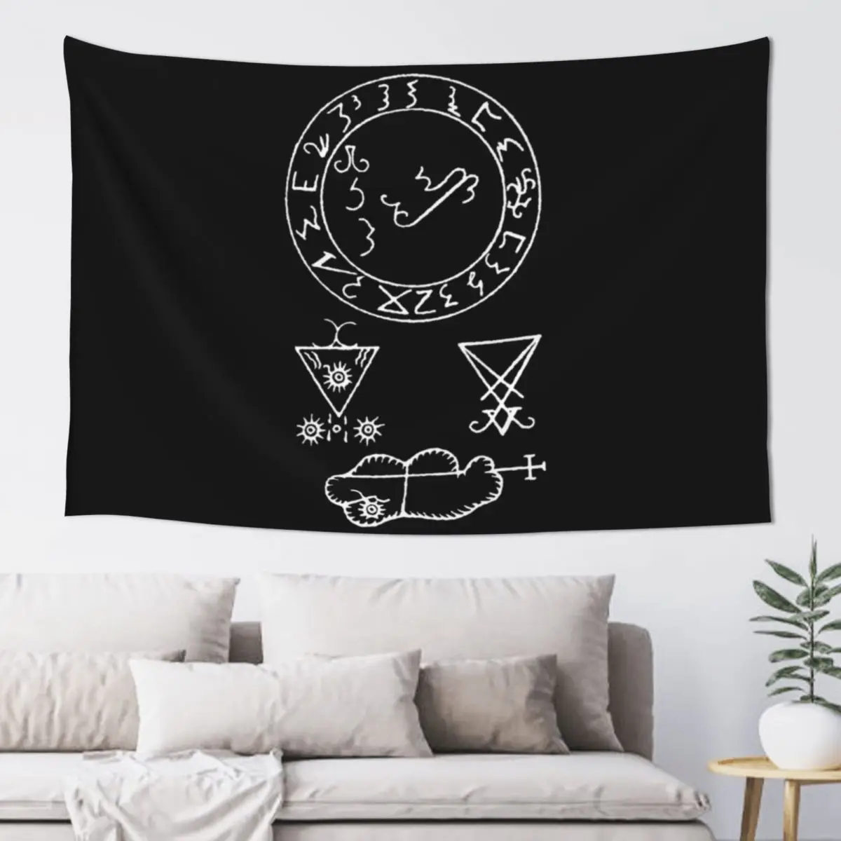 Sigil Of Lucifer from Grimorium Verum Tapestry Decorative Wall Room Decor Aesthetic House Decor Tapestry