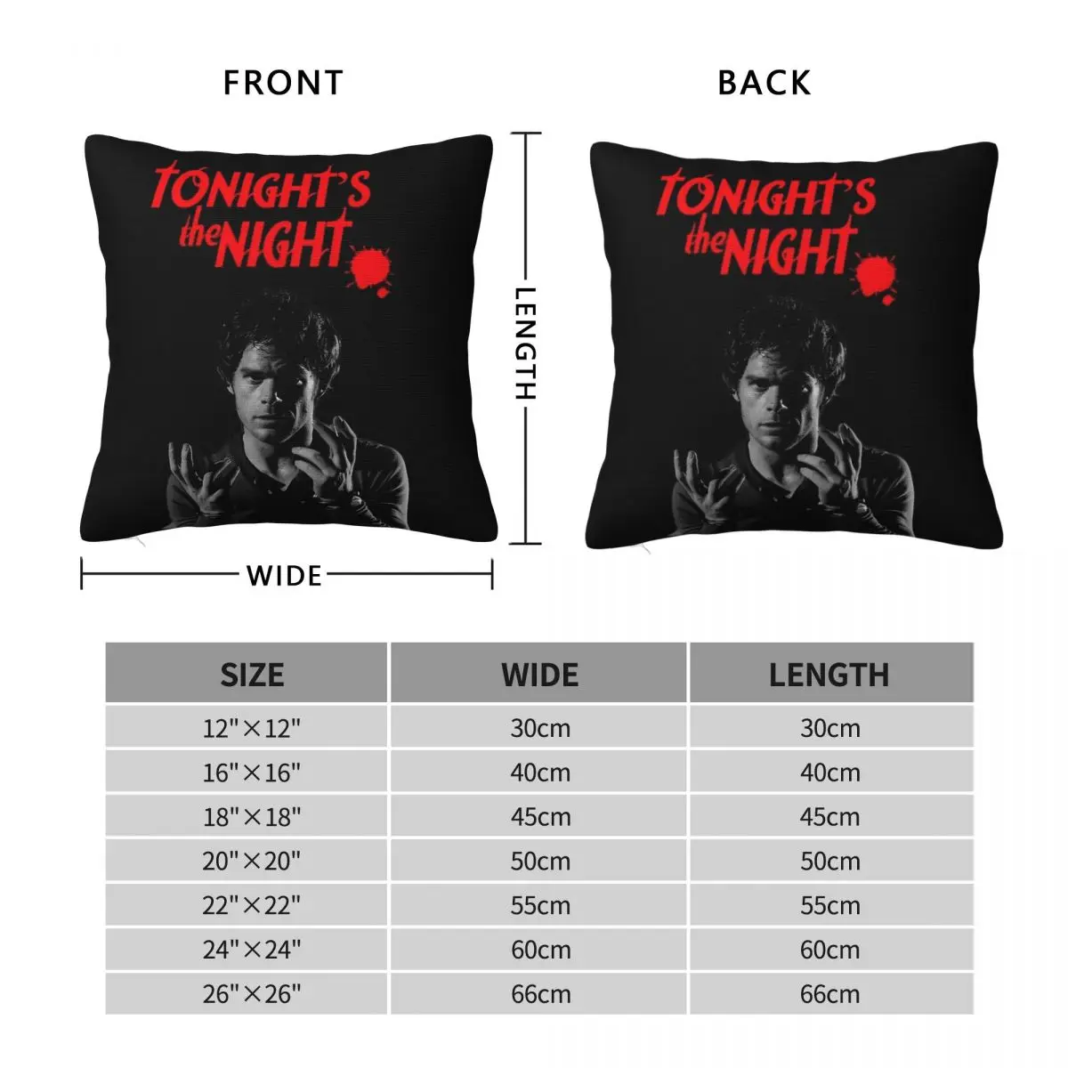 Michael C. Hall Tonight's The Night Square Pillowcase Polyester Linen Velvet Printed Decor Throw Pillow Case Home Cover 45x45