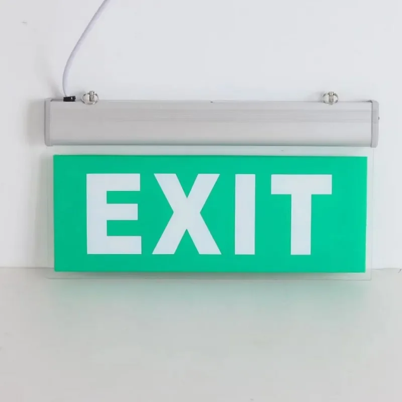 Stairway Corridor Wall Mounted Indicator Fire Emergency Lighting Exit Rotatable Acrylic LED Hanging Tag Marker Light Ac85-265v