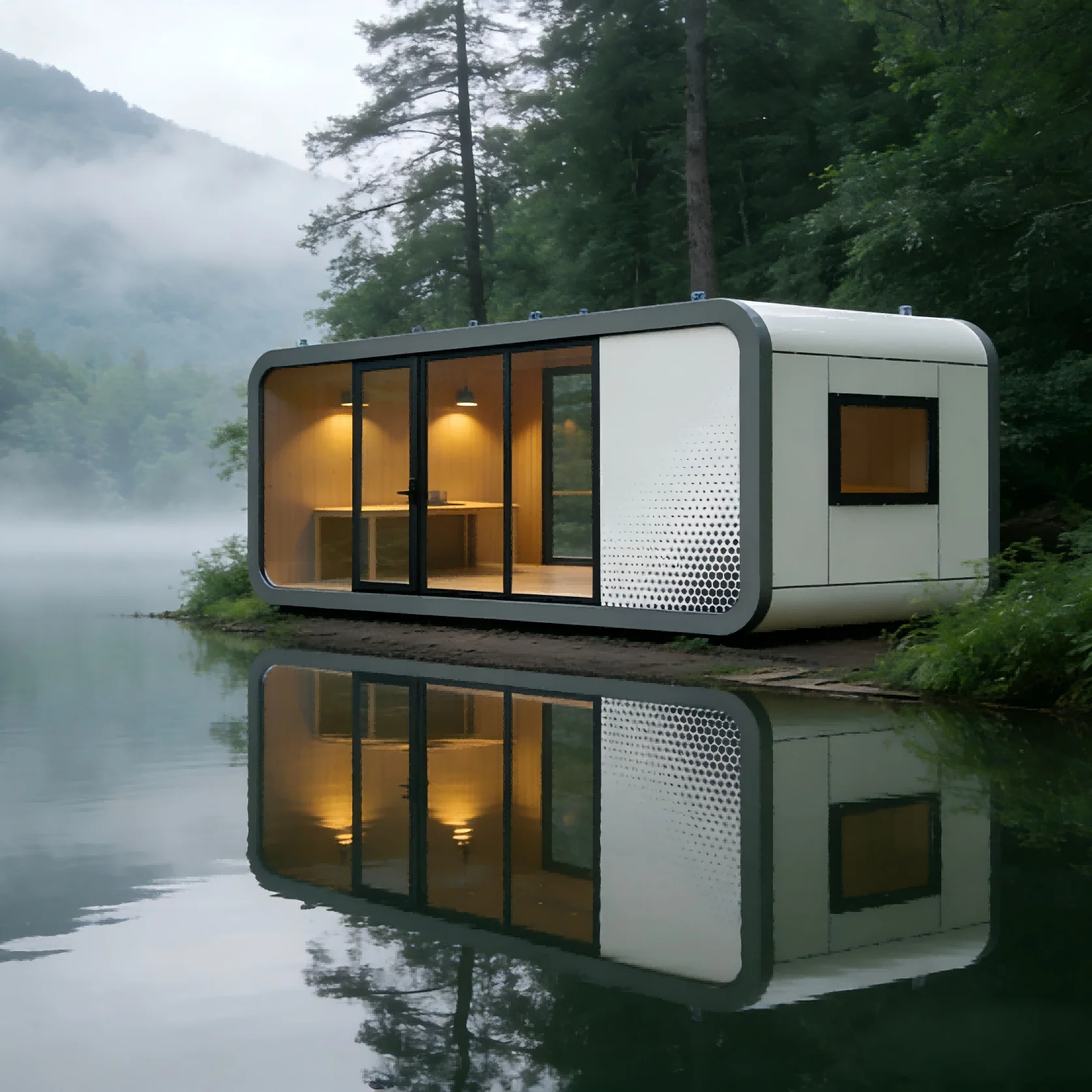 Portable Fast Installation Glass Window Prefabricated Tiny Bungalow Villa House