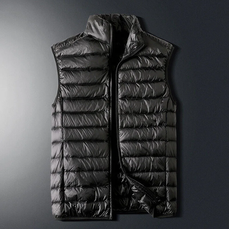 

Теплый легкий мужской пуховый хлопковый жилет, осенне-зимняя модная молодежная повседневная одежда со стойкой, всесезонная одежда