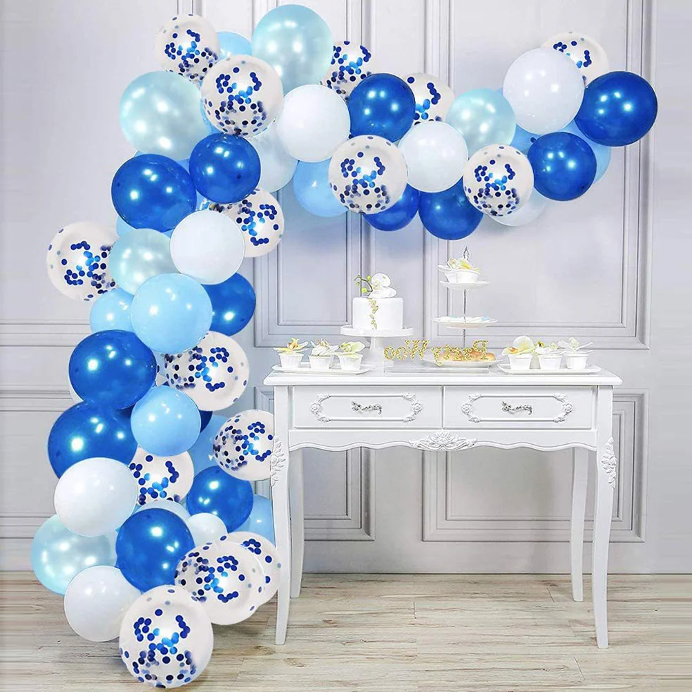 

50Pcs Blue Confetti Balloons Durable Latex Party Decorations Birthday Wedding Engagement Graduation Supplies Birthday Balloons