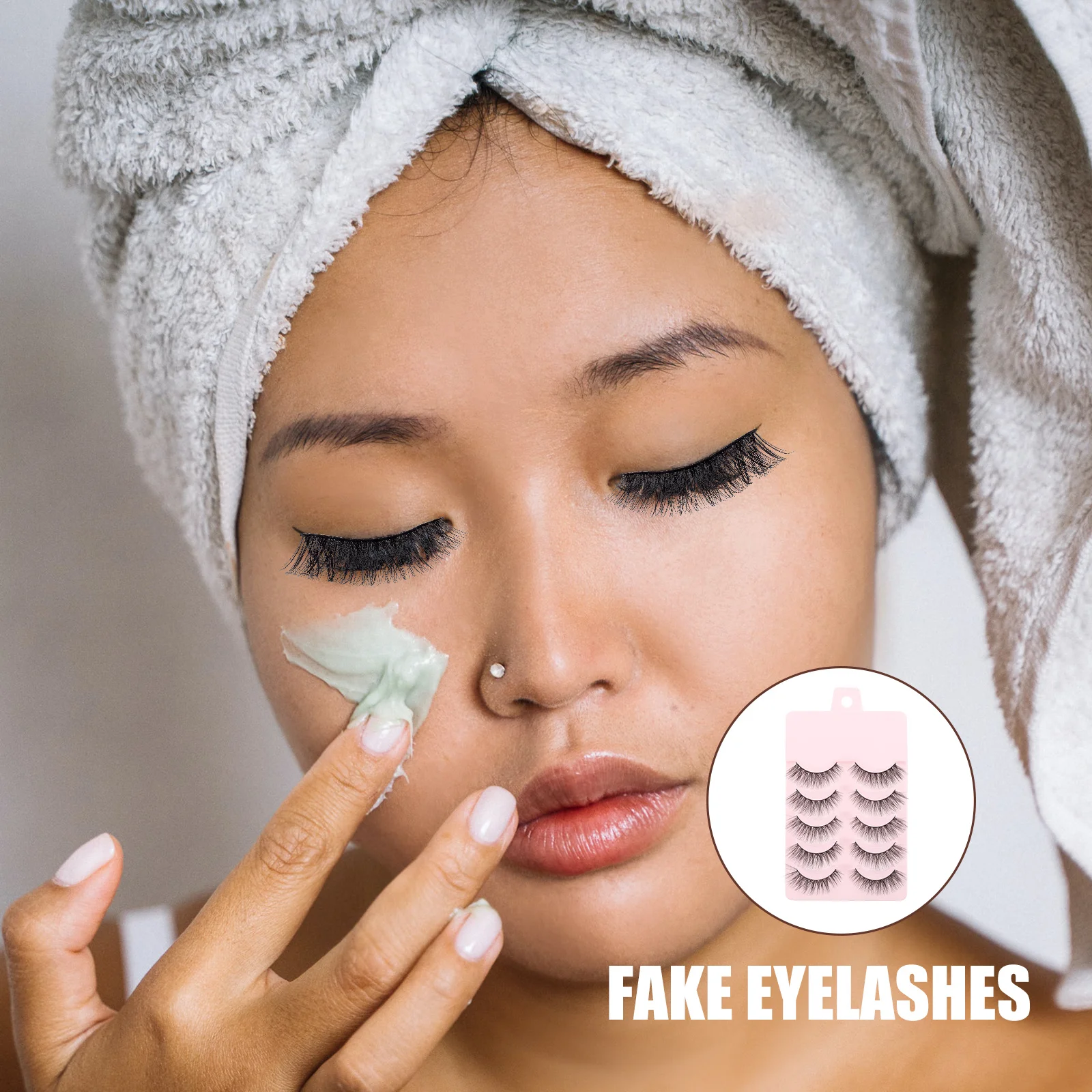 5 Paar falsche Wimpern, natürlicher Look, handgefertigt, lange, dicke Wimpern, angenehm zu tragen, leicht zu entfernendes Make-up-Zubehör, falsche Wimpern