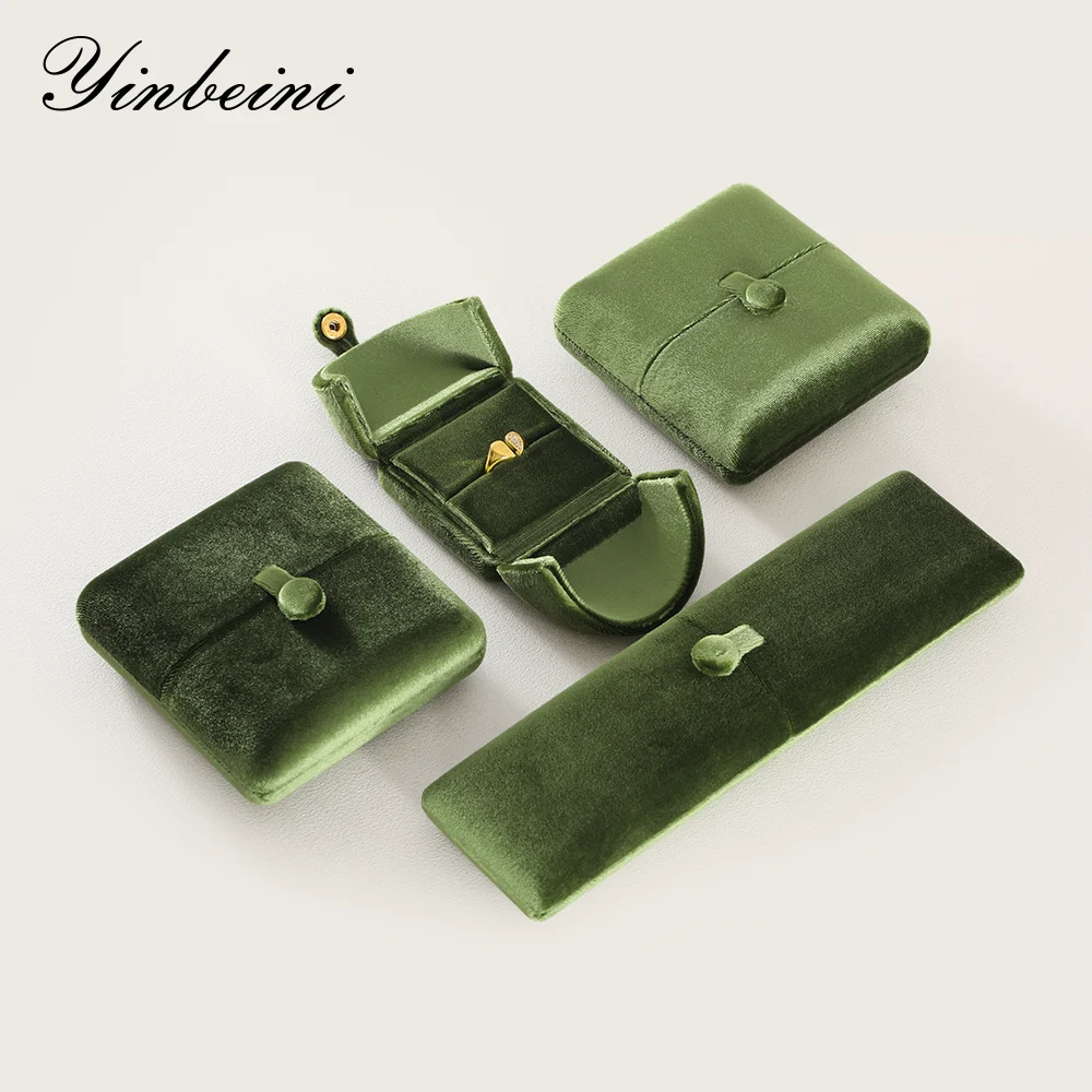 YinBeiNi Necklace Bracelet Earrings Storage Box Velvet Jewelry Display Box Wedding Ring Box Proposal Engagement Gift Box H027