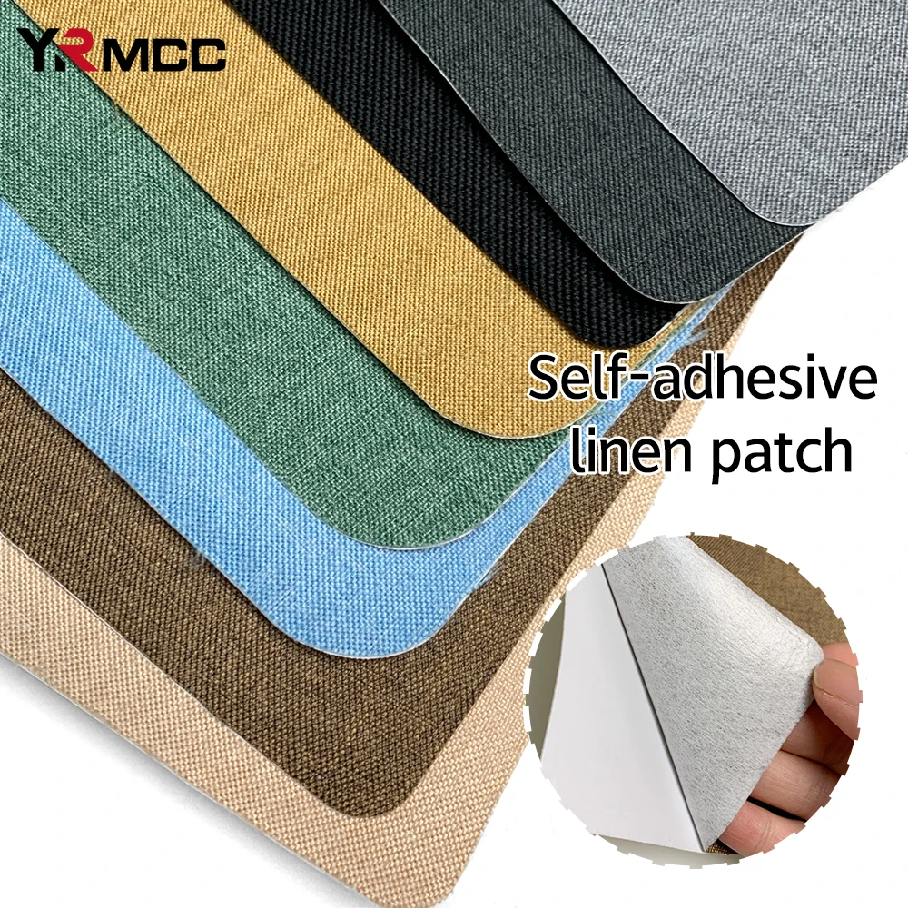 Parches de reparación de tela de lino, pegatinas autoadhesivas gruesas de hierro para ropa, pantalones vaqueros, muebles, asientos de coche, decoración de sofá DIY