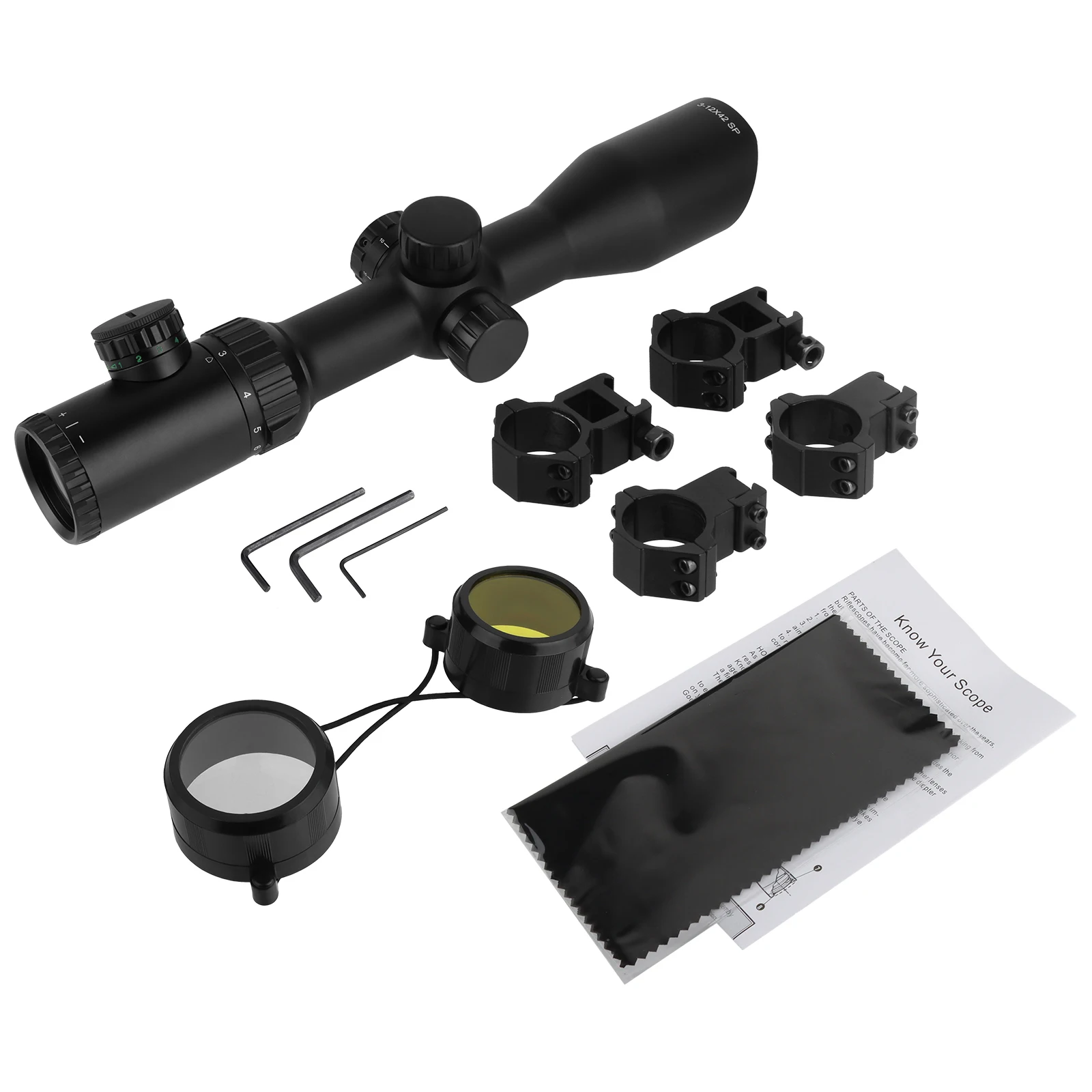 

FOCUHUNTER Lightweight 3-12x42 Optical Scope SFP Hunting Sight Spotting Scope With Illumination Hunting Accessories