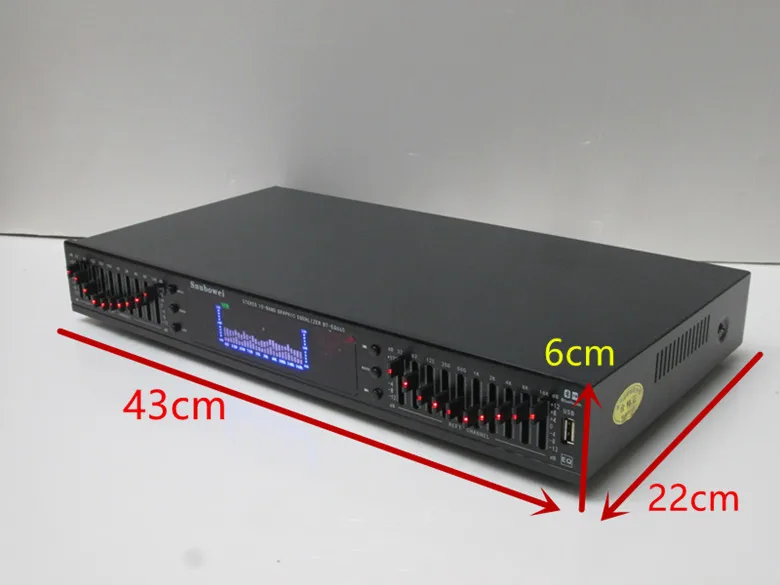 Цифровой HD Стерео предусилитель с пультом дистанционного управления, USB Bluetooth сценический эквалайзер, два 10-сегмента, Поддержка WAV/WMA/APE/MP3 FM
