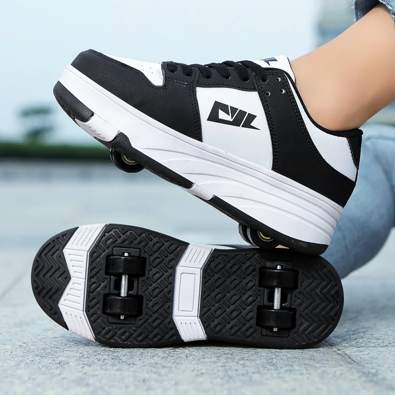 Туфли на четыре колеса, прогулочная обувь для мальчиков и девочек, повседневные спортивные туфли на открытом воздухе, шлепанцы и термоусадочные туфли для школьников, кроссовки