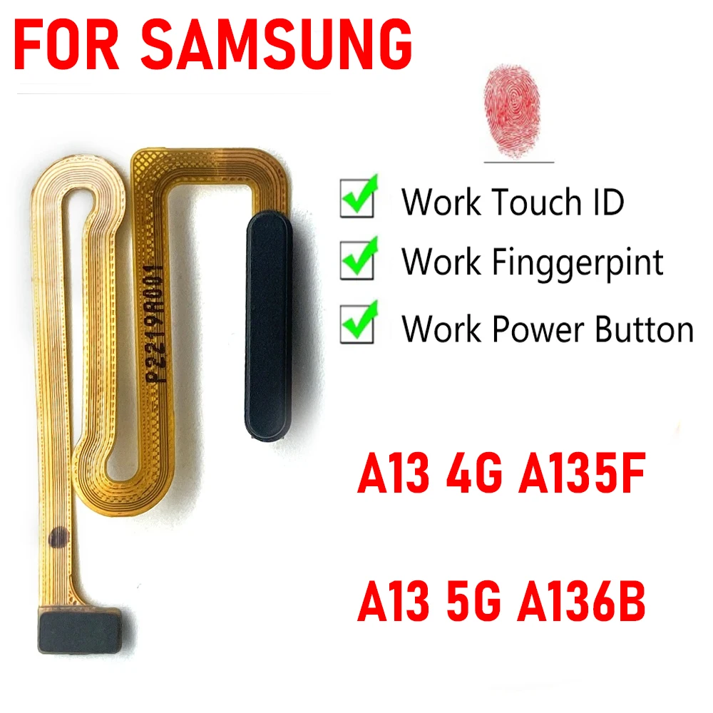 NEW Tested Repair Back Fingerprint Sensor Keypad Flex Cable Touch ID Connect Home Button Flex Cable For Samsung A13 5G 4G