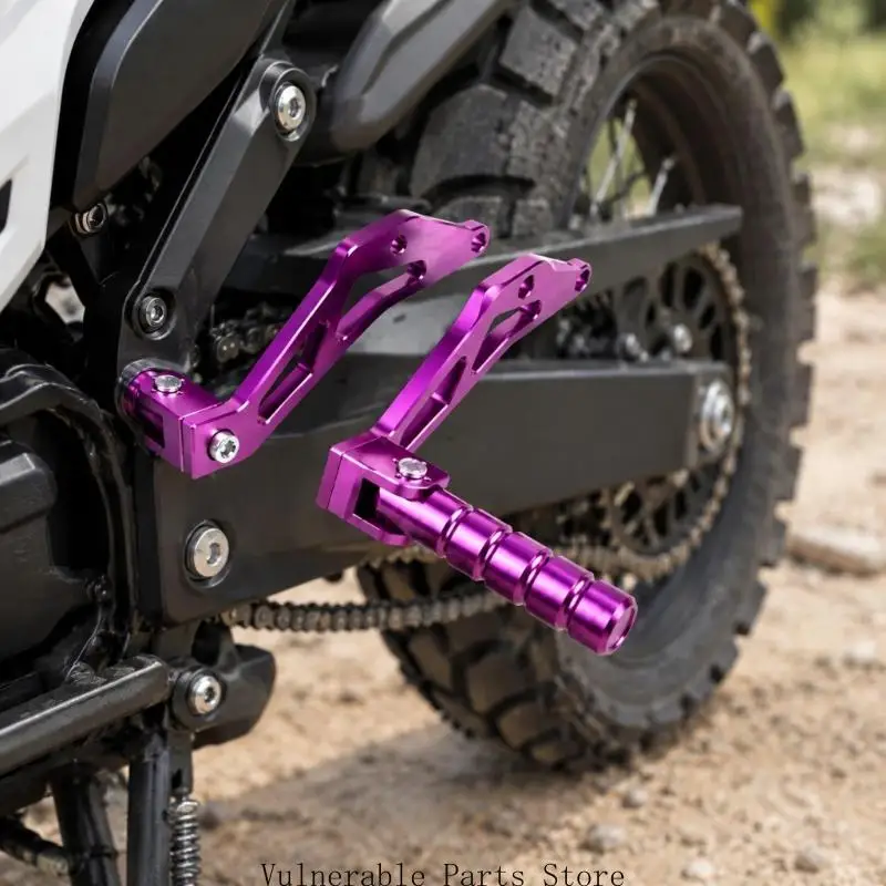 Passenger Foot Peg Pair for Sur-Ron X/S with Left and Right Mounting Arms, Cylindrical Ribbed Rests, and a Fold-Away Structure