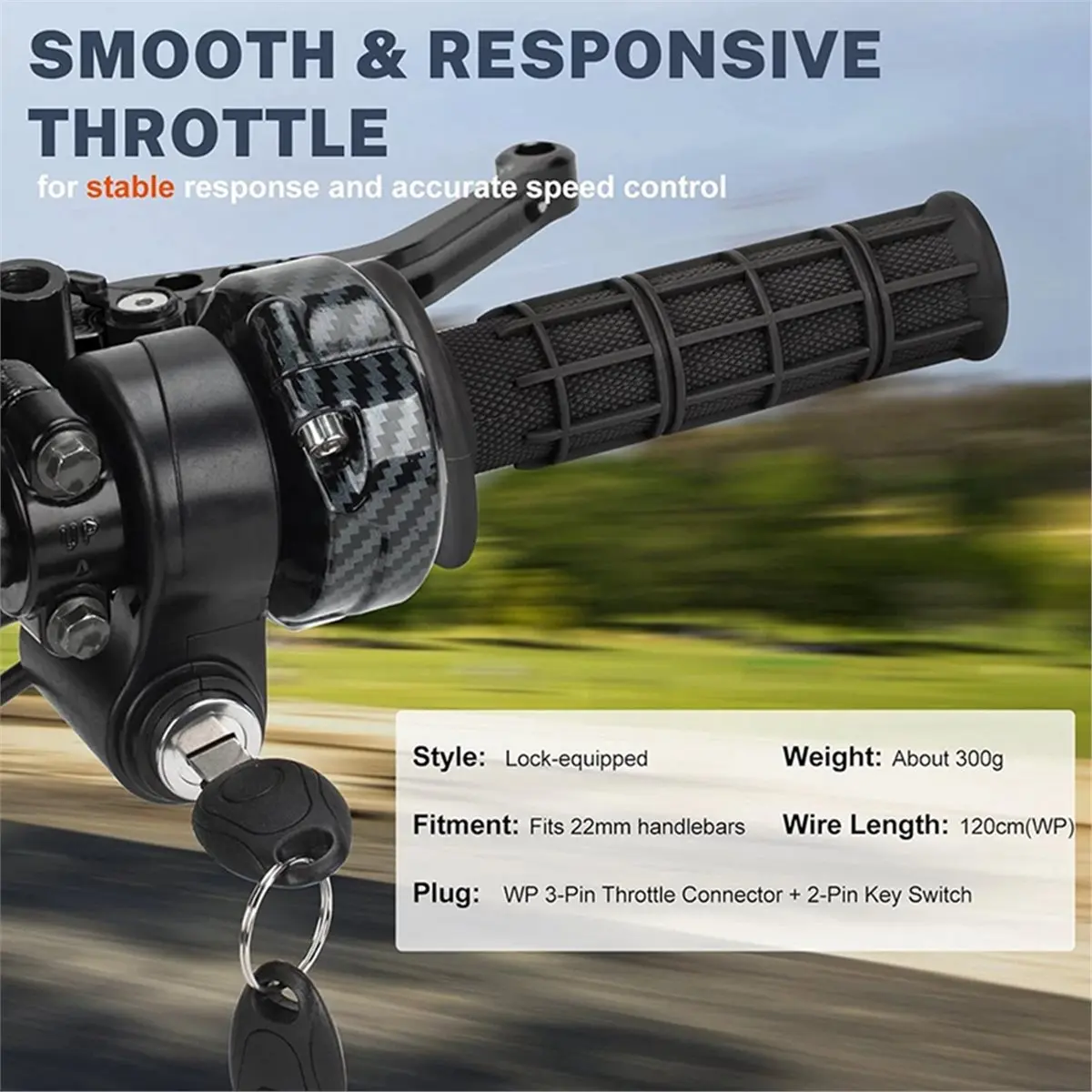 #25W Electronic Throttle Controller,Full Twist Throttle for Ridstar Q20 Surron Electronic (Black Carbon Fiber)