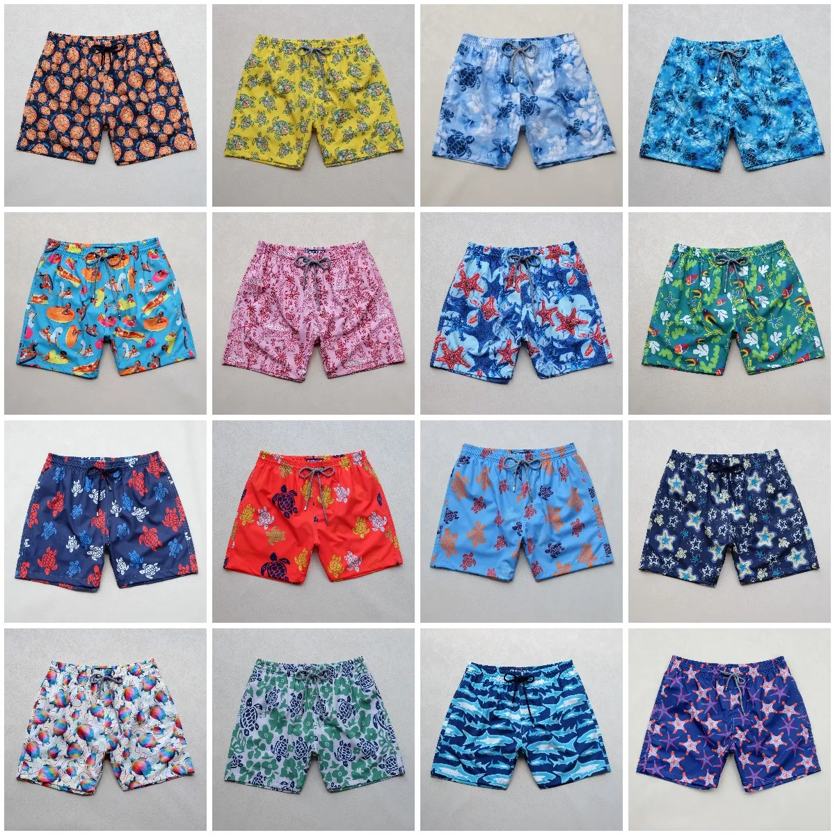 Men's Swim Trunks Turtle Brand Summer Swimming Board Shorts Quick Dry Beach Shorts With Side Pockets And Mesh Lining Swimwear