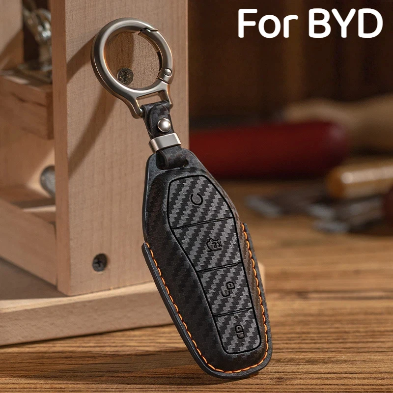 For BYD Han Carbon Fiber Keycase Qin Plusdmi Song Pro Dolphin Yuan Tang EV Escort 07 Destroyer 05