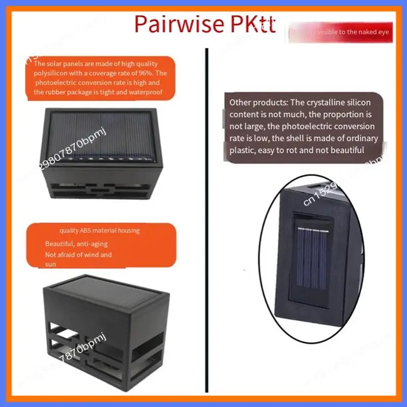 BAAE Solar-Wandleuchten, Außenzaunleuchten, LED, wasserdicht, Solar-Treppenleuchten, Außenterrassenleuchten