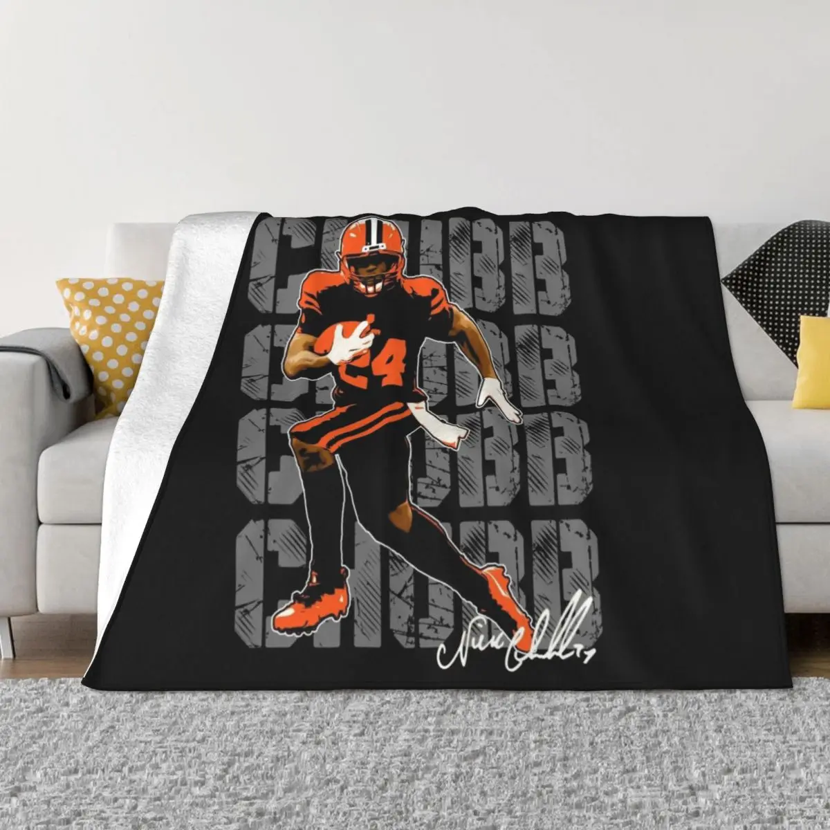 Nick Chubb Throw Blanket Dorm Room Essentials valentine gift ideas Loose Blanket Beautiful Blankets