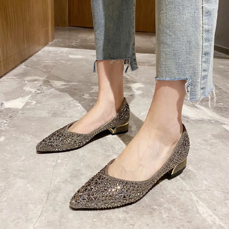 3/5cm Med-High Heels Shoes Ladies Glitter Rivet Pumps Black&Gold Diamond Loafers Women Pointed Toe Wedding Dress Shoes Female - AliExpress 322 3/5cm Med-High Heels Shoes Ladies Glitter Rivet Pumps Black&Gold Diamond Loafers Women Pointed Toe Wedding Dress Shoes Female - AliExpress 322